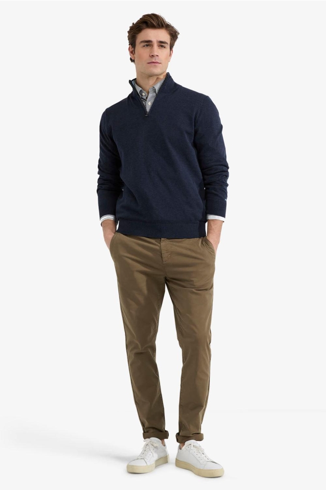 ZIP MOCK SWEATER MM251 1204 01 2100 NAVY