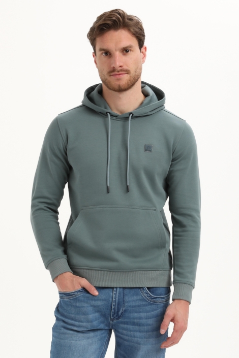 Gabbiano blauwe heren sweater | Model vooraanzicht