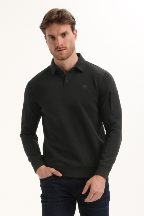 Gabbiano zwarte heren polo | Model vooraanzicht
