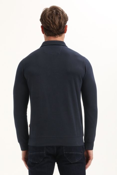 Gabbiano blauwe heren polo | Model achteraanzicht