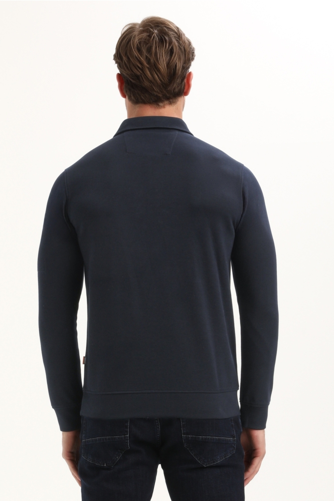 Gabbiano blauwe heren polo | Model achteraanzicht