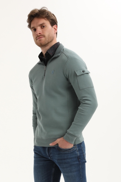 Gabbiano blauwe heren vest | Model zijaanzicht