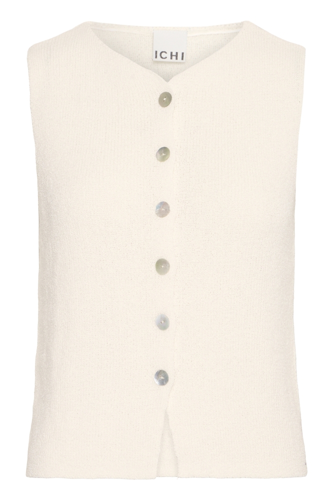 Ichi beige dames gilet | Vooraanzicht