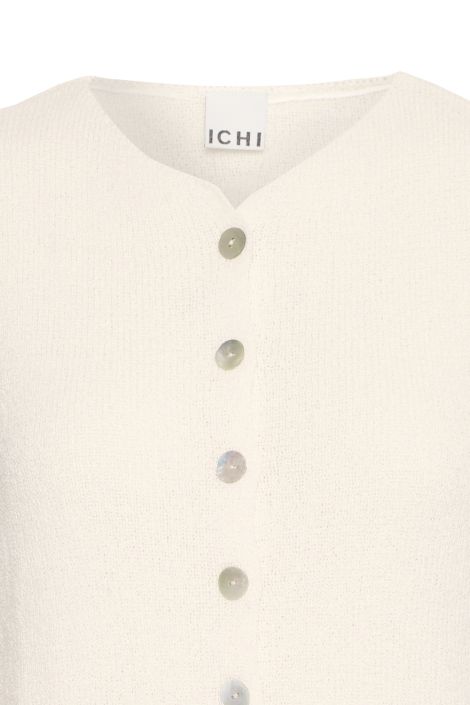 Ichi beige dames gilet | Close up