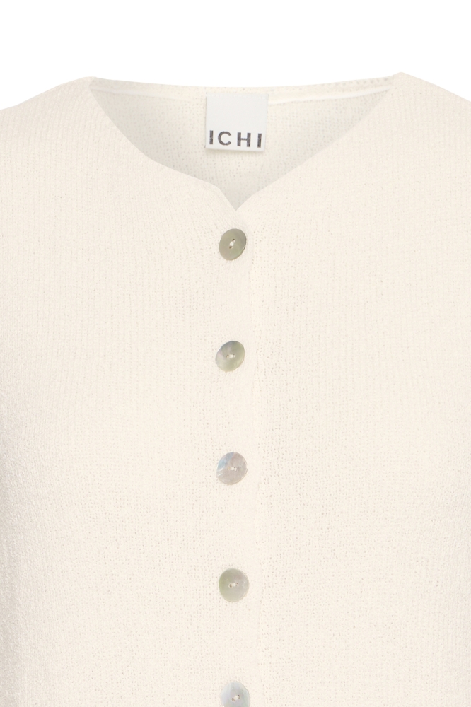 Ichi beige dames gilet | Close up