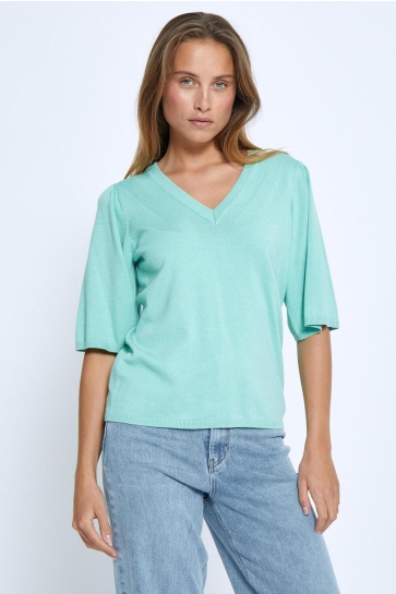 Peppercorn Trui GLENDA SHORT SLEEVE KNIT PC8231 3006 LICHEN MINT