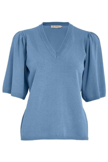 Peppercorn Trui GLENDA SHORT SLEEVE KNIT PC8231 1039 FADED DENIM