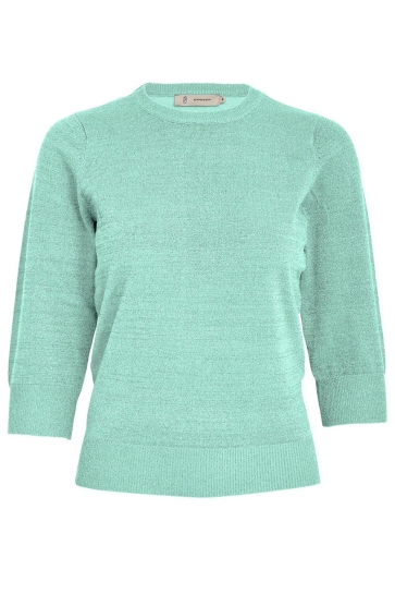 Peppercorn Trui REMI PUFF SLEEVE KNIT PC8212 3006MET LICHEN MINT