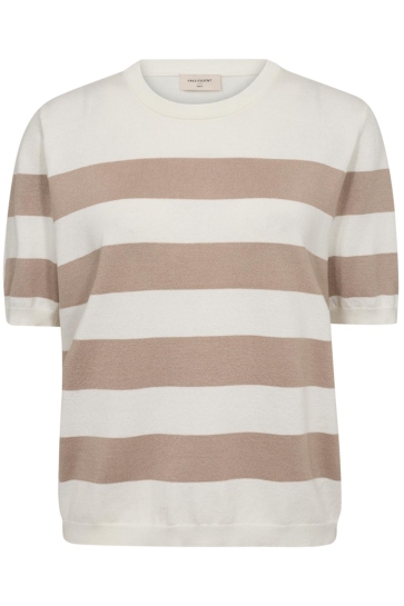Freequent T-shirt FQPIXIE PULLOVER 205691 STAR OFF WHITE/SIMPLY TAUPE