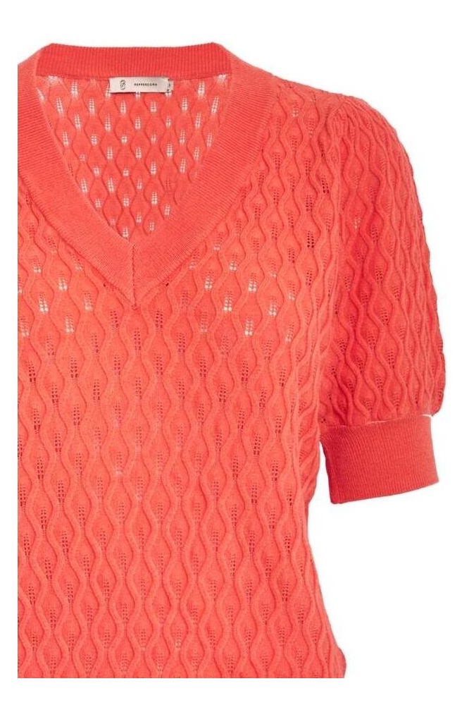 ROSALIA PUFF SLEEVE KNIT PC1718 4174 HOT CORAL