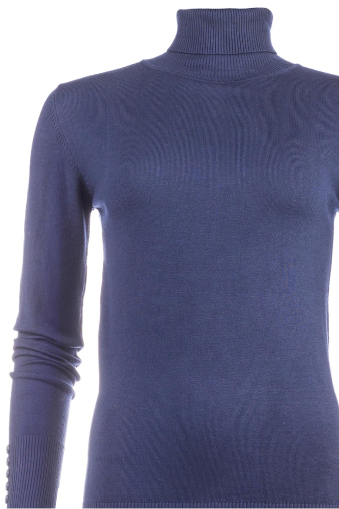 NED blauwe dames trui | Close up