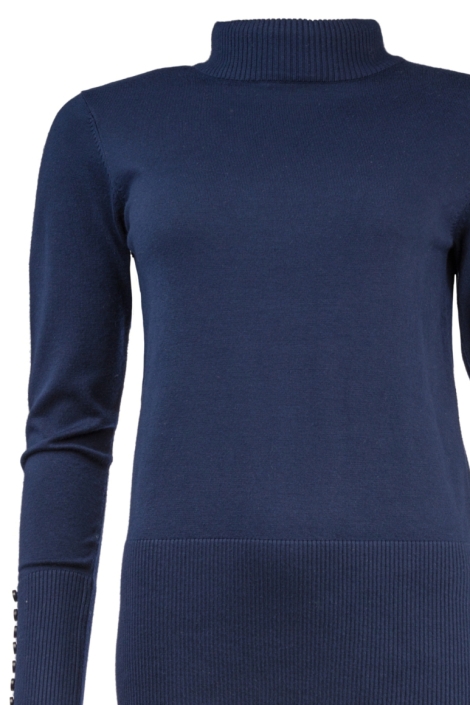 NED blauwe dames trui | Close up