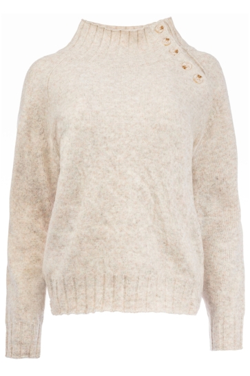 NED Trui WOOLER LS RMJ BREI MELANGE 25W1 U216 06 652 Sand Melange