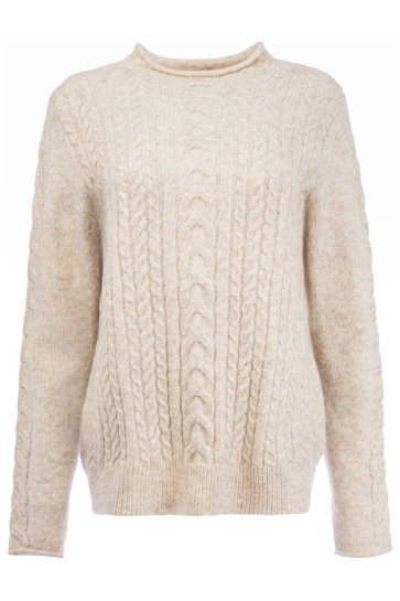 NED Trui MORINA LS RMJ BREI MELANGE 25W1 U216 09 652 sand melange