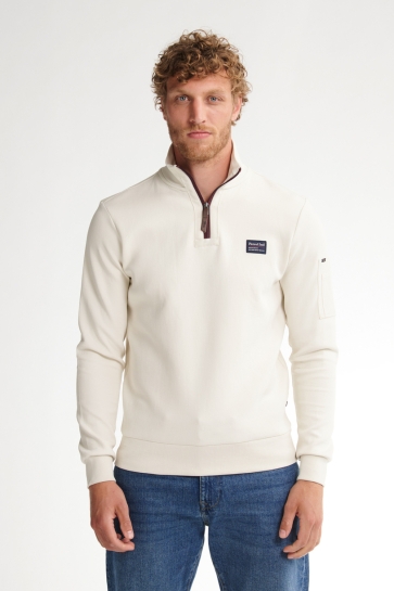 Petrol Industries Trui HALF ZIP SWEATER PRAIRIE DU CHIEN M 3050 SWC364 0112 Seashell