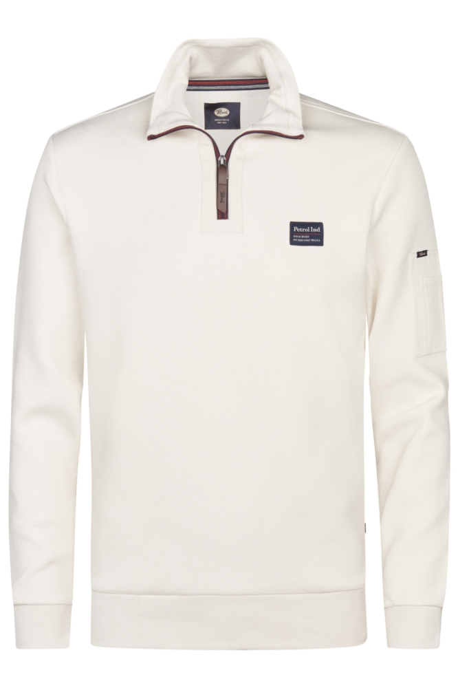 Petrol Industries beige heren sweater | Vooraanzicht