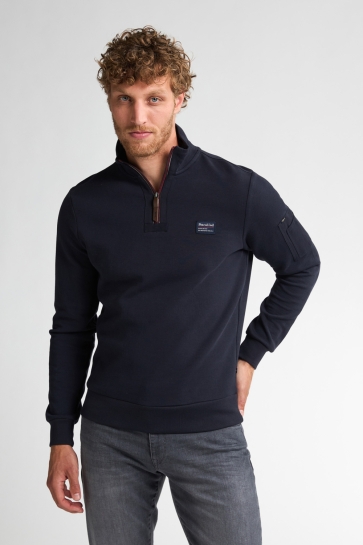 Petrol Industries Trui HALF ZIP SWEATER PRAIRIE DU CHIEN M 3050 SWC364 5092 Royal Navy