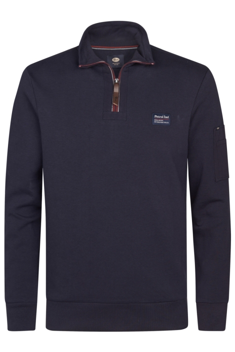 Petrol Industries blauwe heren sweater | Vooraanzicht