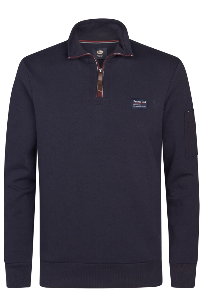 Petrol Industries blauwe heren sweater | Vooraanzicht