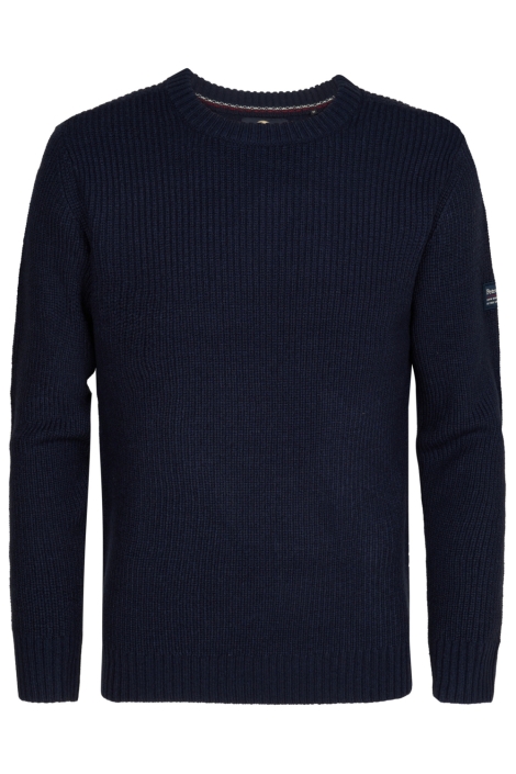 Petrol Industries blauwe heren trui | Vooraanzicht