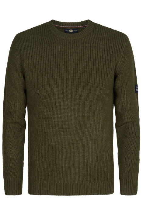 Petrol Industries groene heren trui | Vooraanzicht