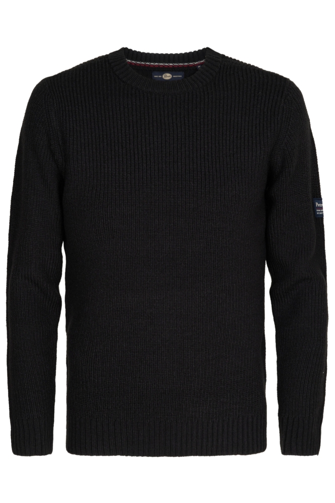 Petrol Industries zwarte heren trui | Vooraanzicht