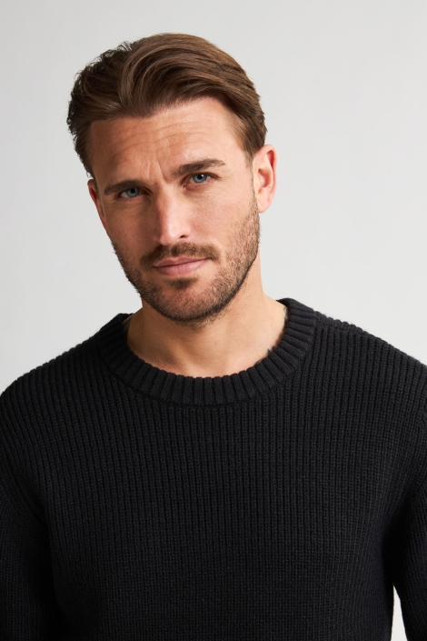 Petrol Industries zwarte heren trui | Close up