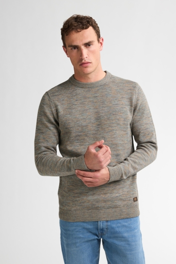 Petrol Industries Trui KNITWEAR RONDE HALS BASIC M 3050 KWR240 6174 Mossy Stone