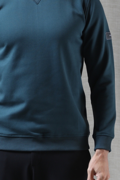 Gabbiano groene heren sweater | Close up