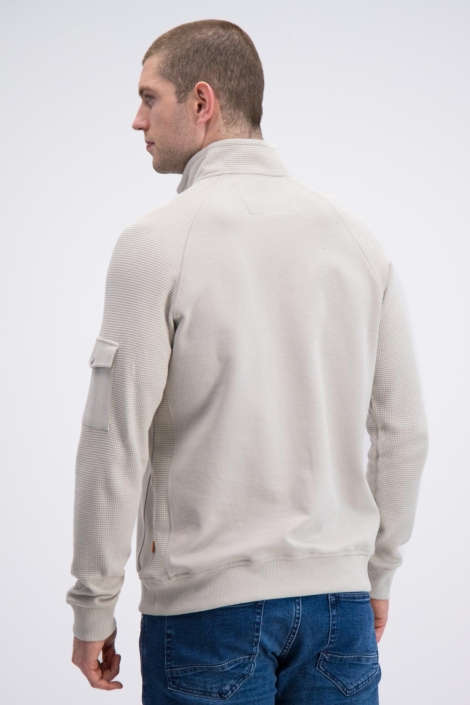 Gabbiano beige heren trui | Model achteraanzicht