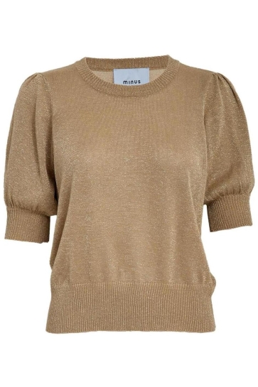 Minus Trui LIVA PUFF SLEEVE METALLIC MI5705 0312MET TAN METAL