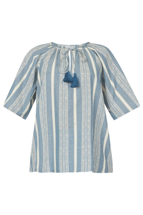 SisterS point blauwe dames blouse | Vooraanzicht