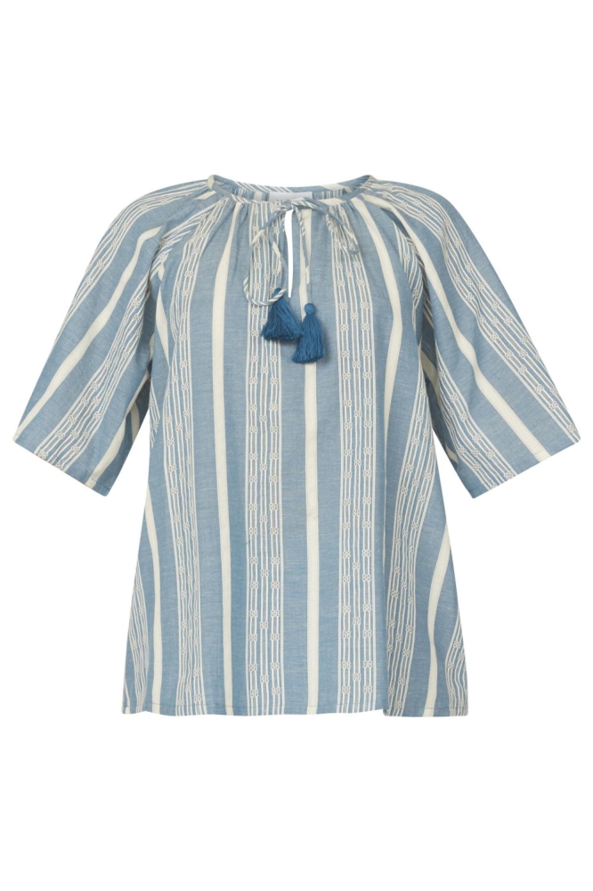 SisterS point blauwe dames blouse | Vooraanzicht