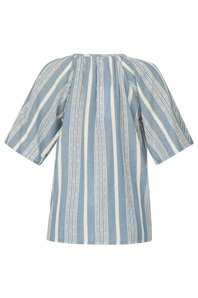 SisterS point blauwe dames blouse | Achteraanzicht