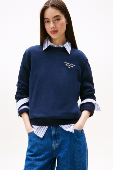 Tommy Jeans Trui TJW REG ESS LOGO DW0DW21960 C1G DARK NIGHT NAVY