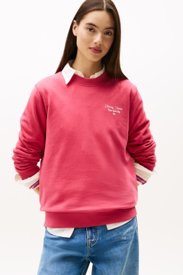Tommy Jeans Trui TJW REG ESS LOGO DW0DW21960 X15 VINTAGE CERISE