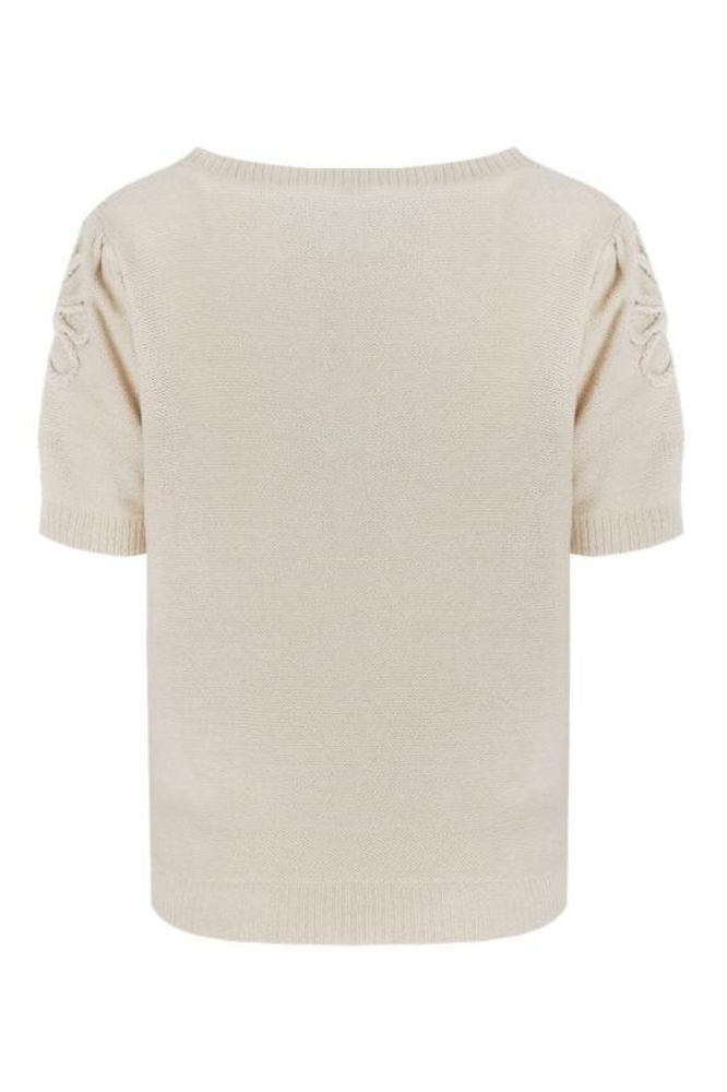 C&S The Label beige dames t-shirt | Achteraanzicht