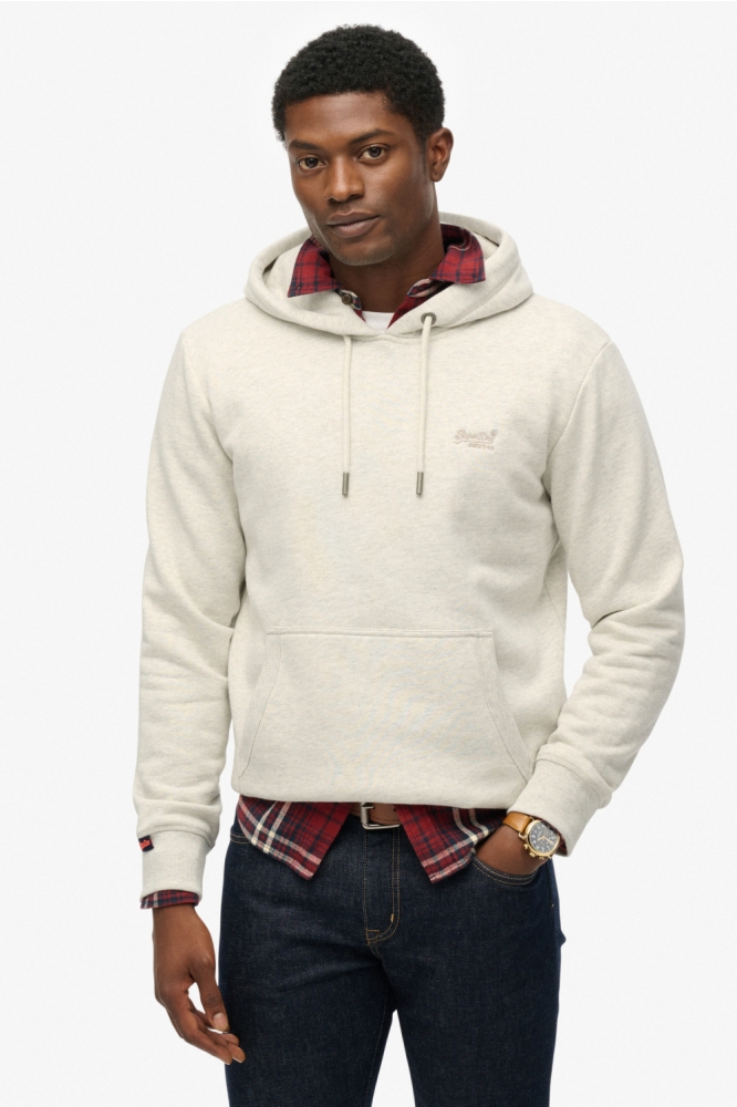 Superdry grijze heren sweater | Model vooraanzicht