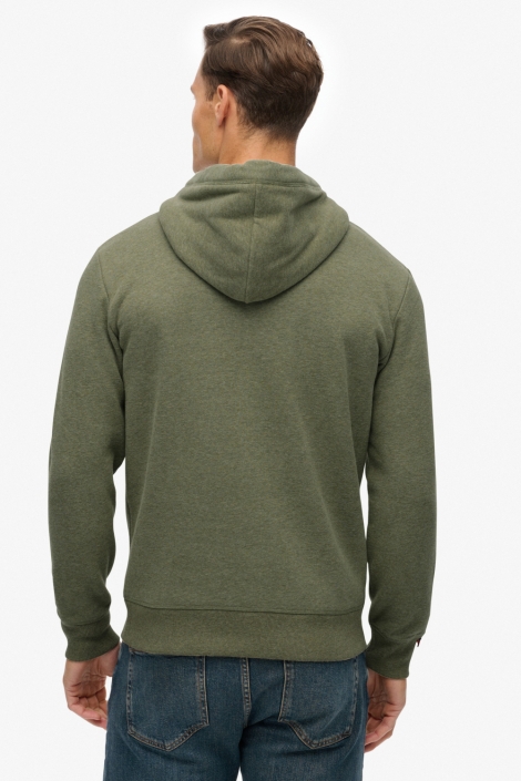 Superdry groene heren sweater | Model achteraanzicht