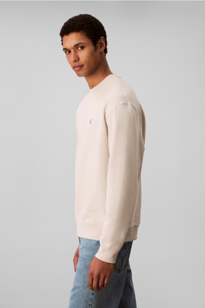 Calvin Klein beige heren sweater | Model zijaanzicht