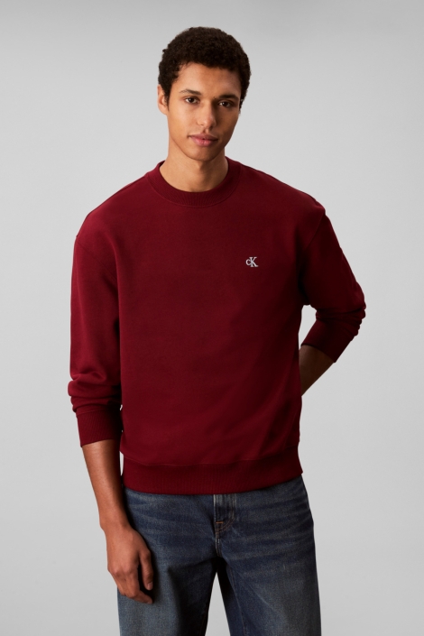 Calvin Klein bordeaux heren sweater | Model vooraanzicht