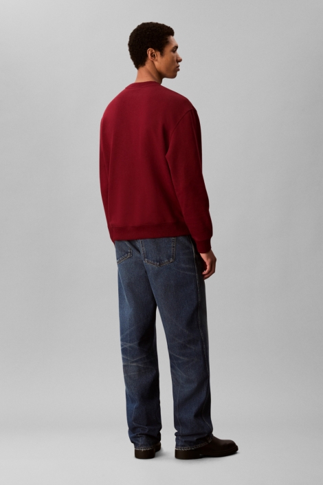 Calvin Klein bordeaux heren sweater | Model achteraanzicht