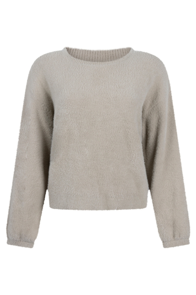 Juffrouw Jansen beige dames trui | Vooraanzicht