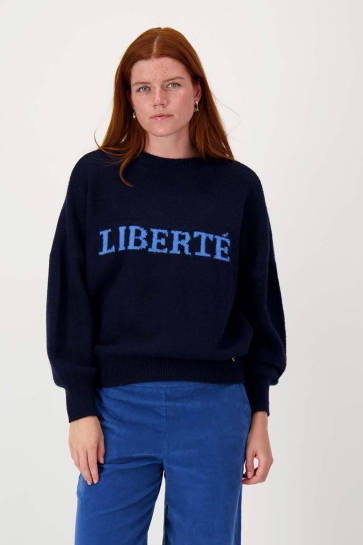 Zusss Trui TRUI MET INGEBREID DETAIL 0305 087 7267 NAVY/SPORTY BLUE
