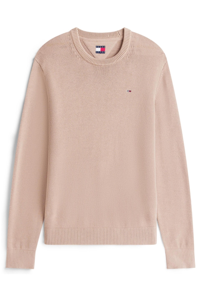 Tommy Jeans taupe heren trui | Vooraanzicht