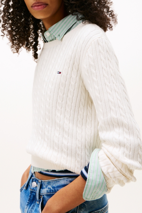 Tommy Jeans witte dames trui | Close up