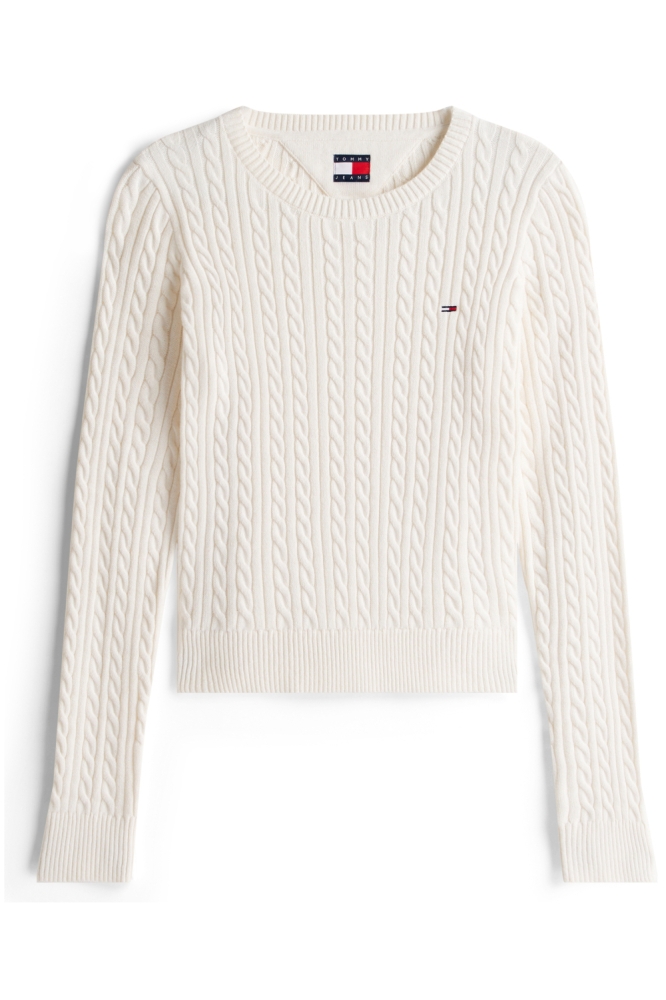 Tommy Jeans witte dames trui | Vooraanzicht