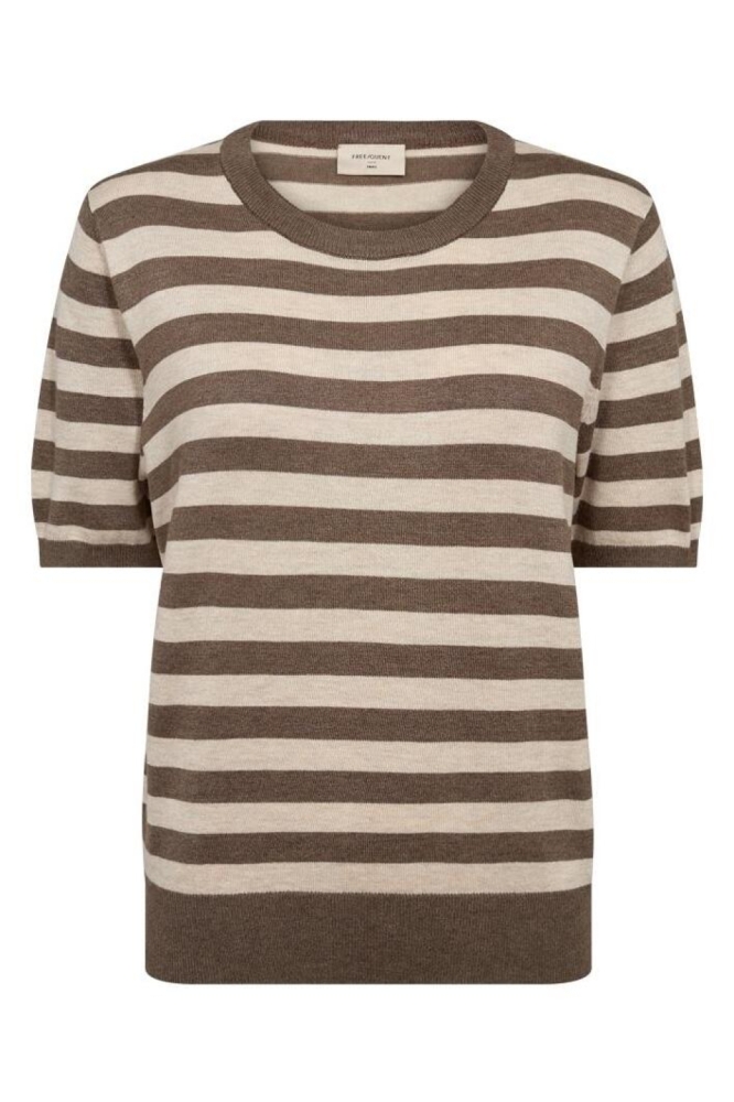 Freequent beige dames t-shirt | Vooraanzicht