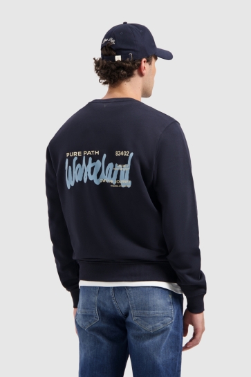 Pure Path REGULAR FIT CREWNECK LS SWEATERS 25030310 57 DARK NAVY