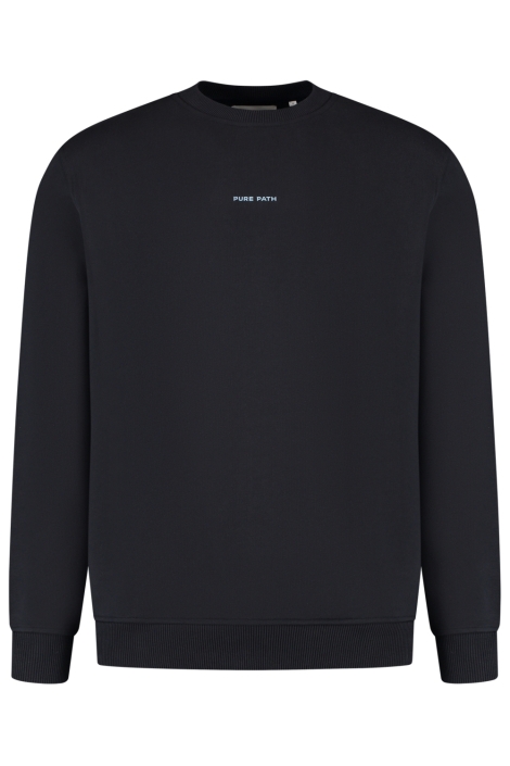 Pure Path blauwe heren sweater | Vooraanzicht